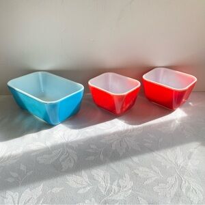 Vintage Pyrex Fridgies Refrigerator Dishes No Lids